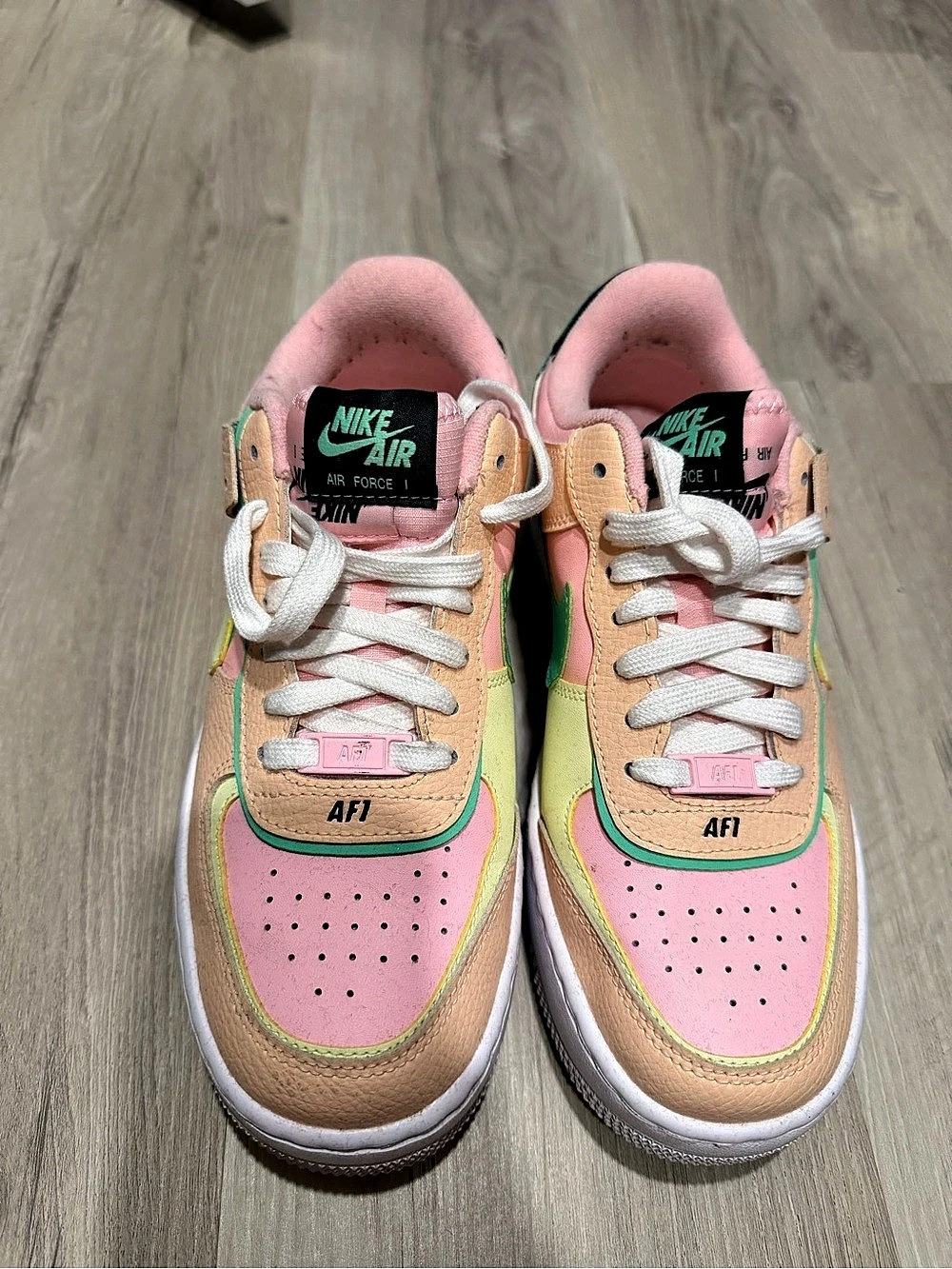 Nike Air Force 1 Shadow 'Cashmere' Pink & Green Sneakers
